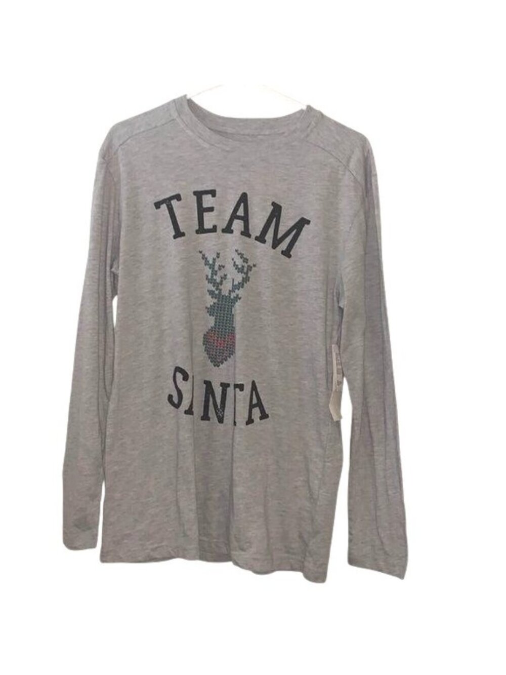 Joe Boxer Team Santa Gray Long Sleeve Shirt Small